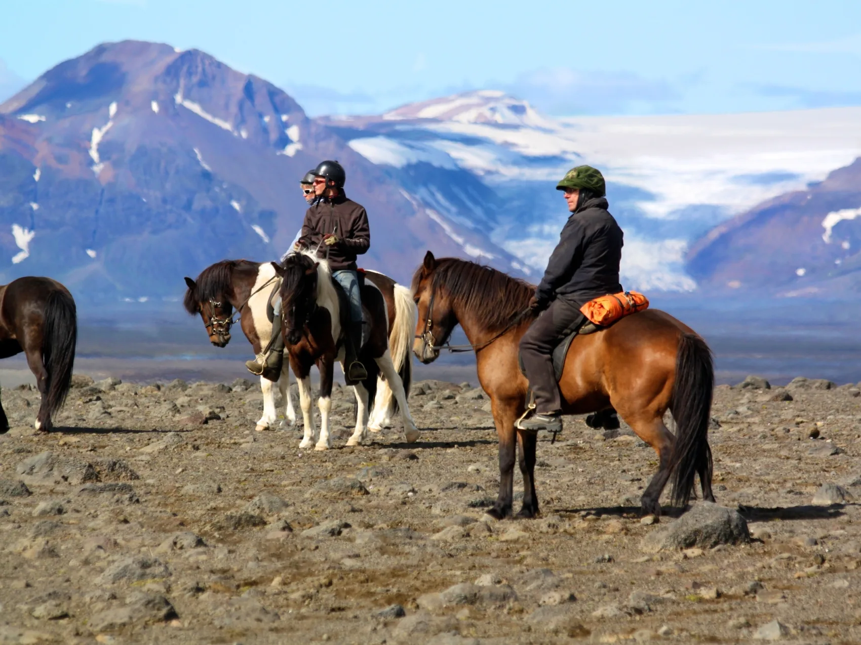 Reitergruppe in Island mit Reittouren-Anbieter Eldhestar