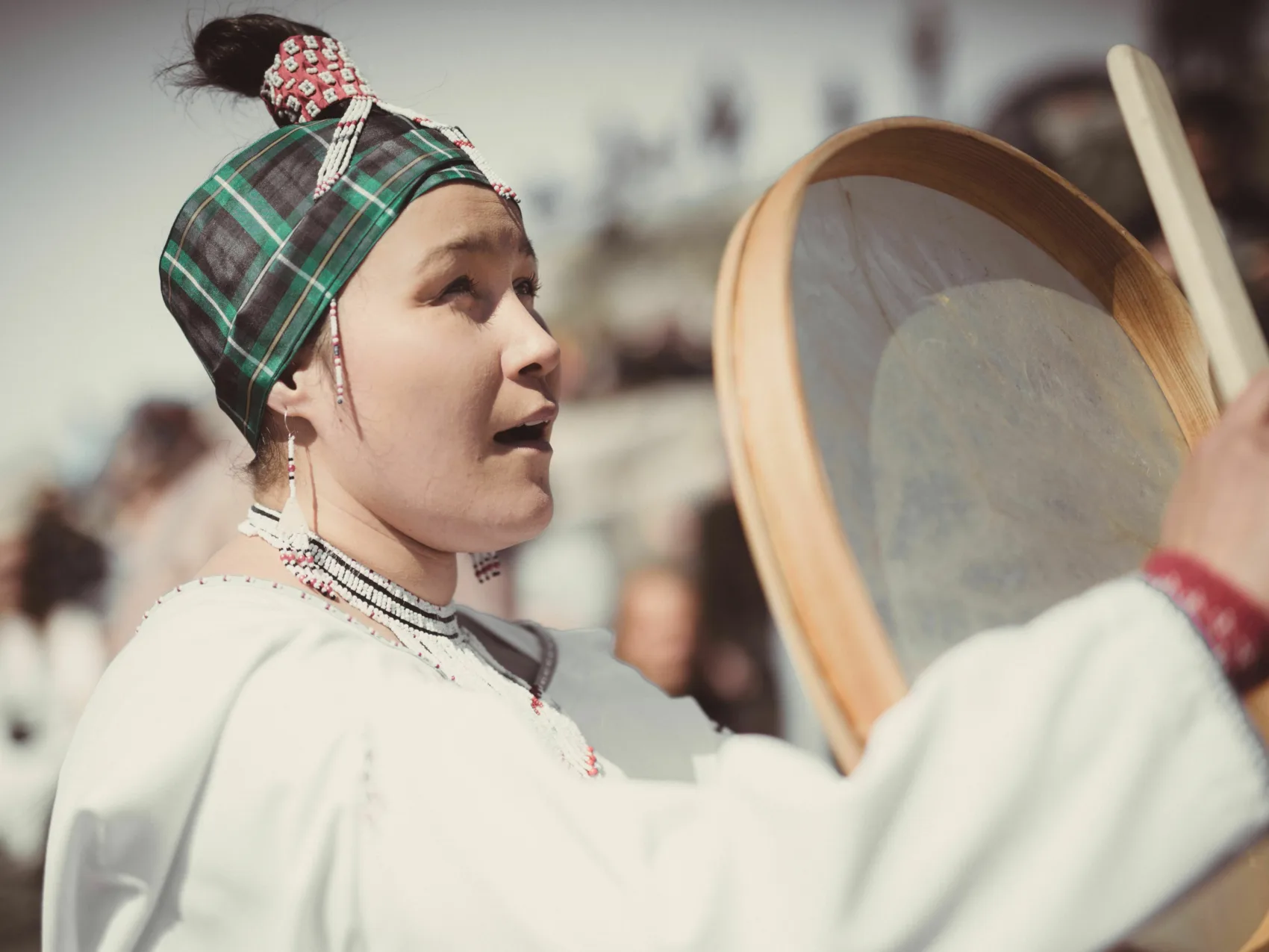 Nuuk Trommel-Tänzer am Nationaltag