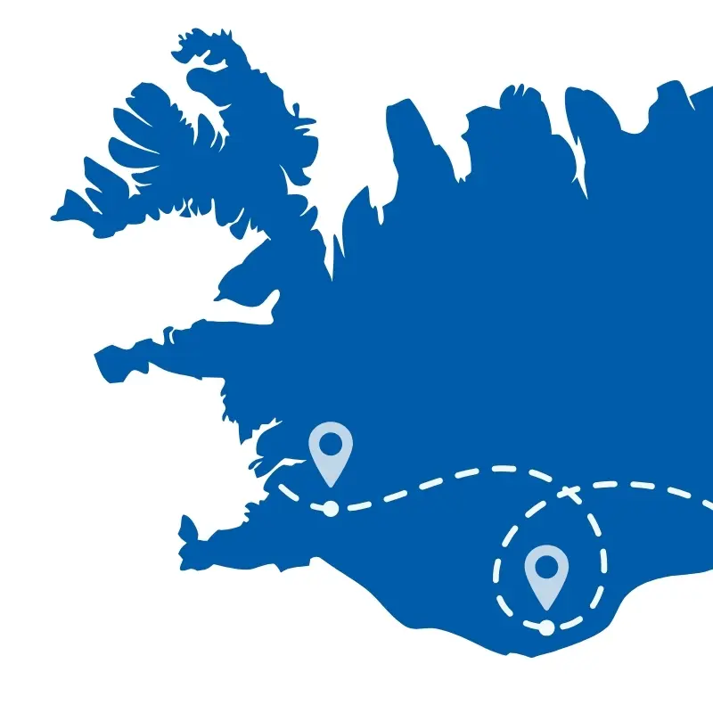Durchdachte Routen mit realistischen Etappen - Reiseplanung mit Katla Travel Karte mit Routenpunkten