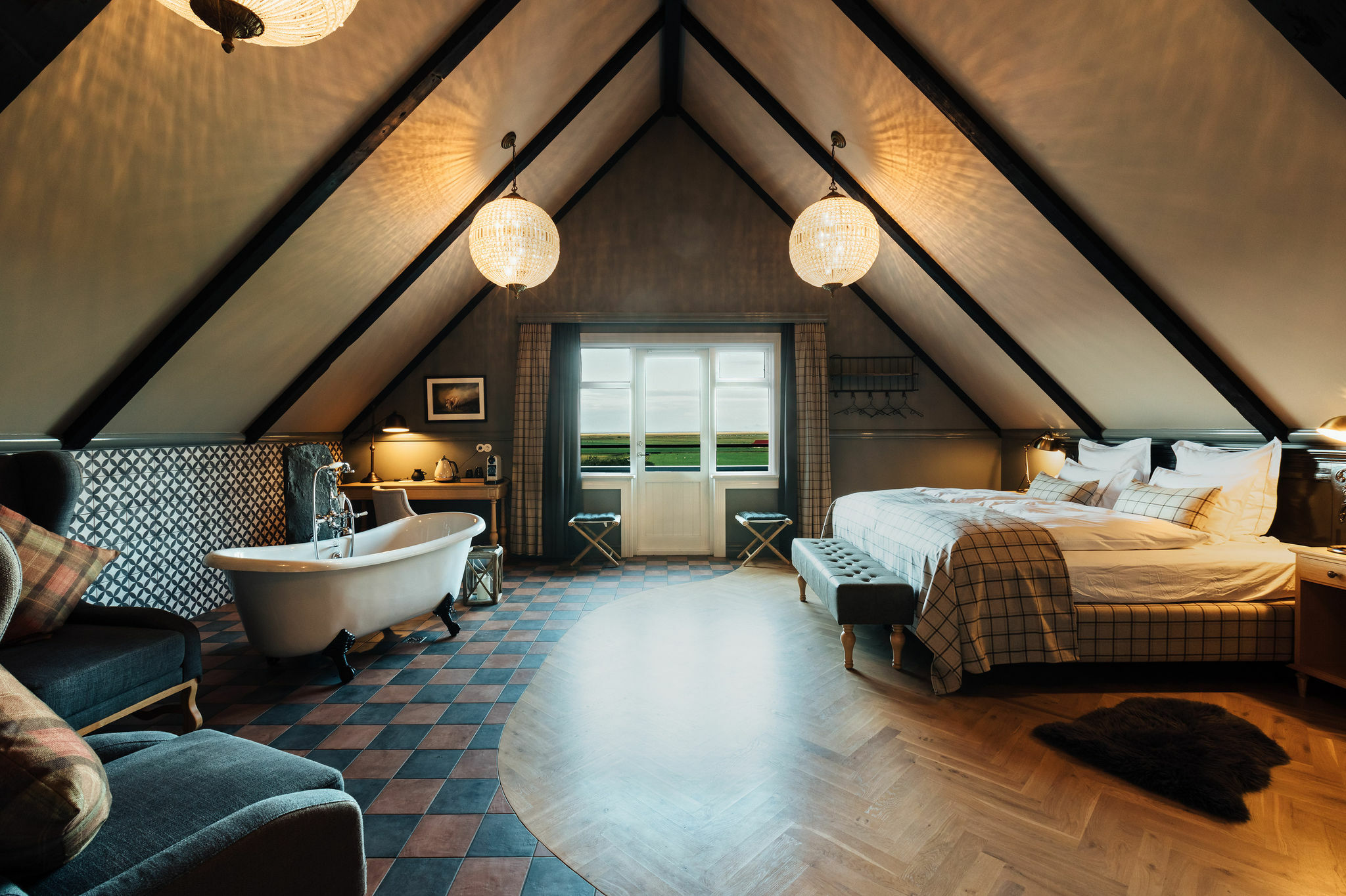 Skalakot Manor Hotel Suite von innen, Island