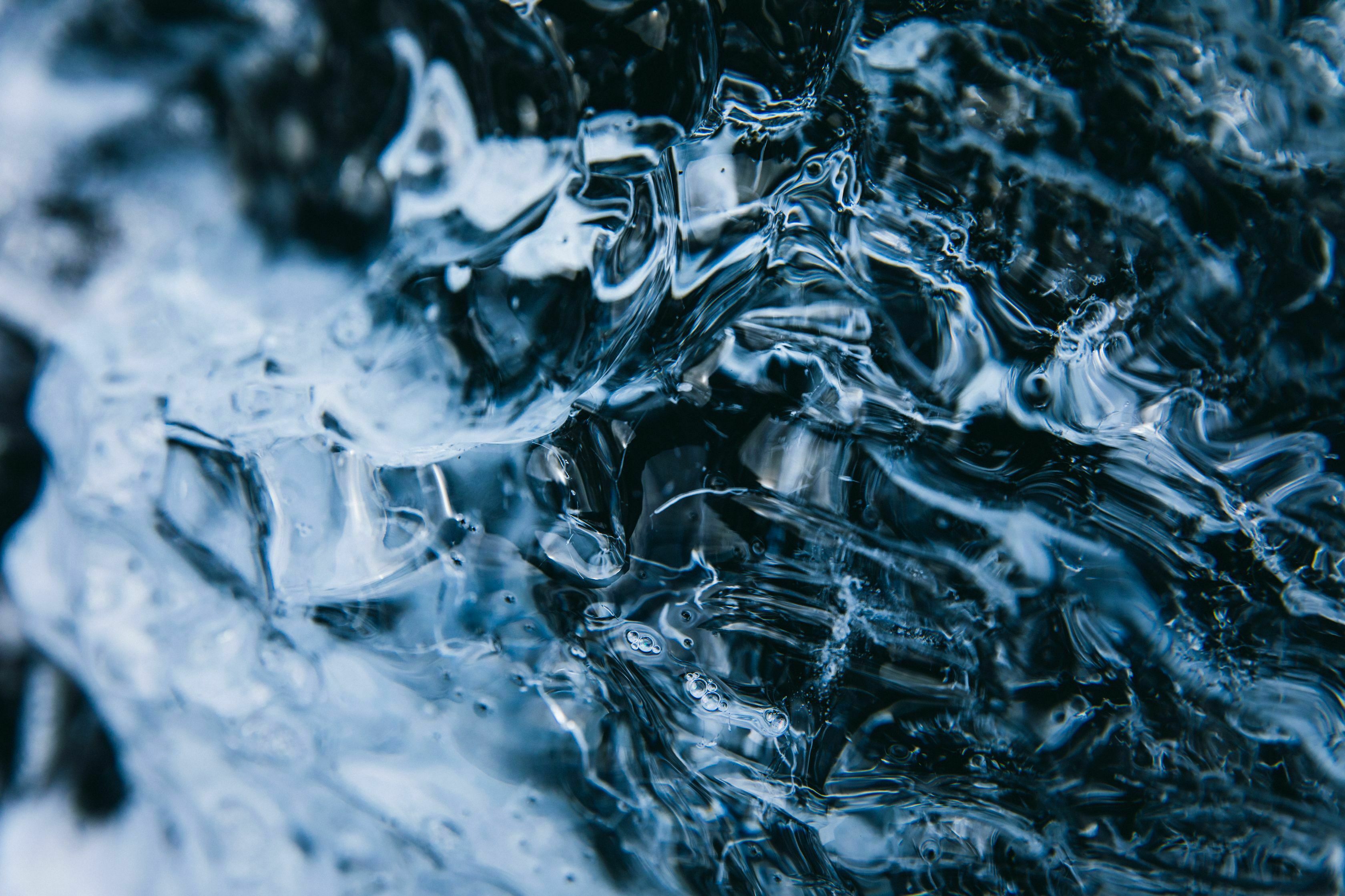 Nahaufnahme von Eis an der Gletscherlagune Jökulsárlón