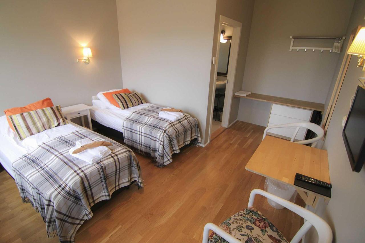 Twinbett Zimmer im Hotel Laekur in Südisland