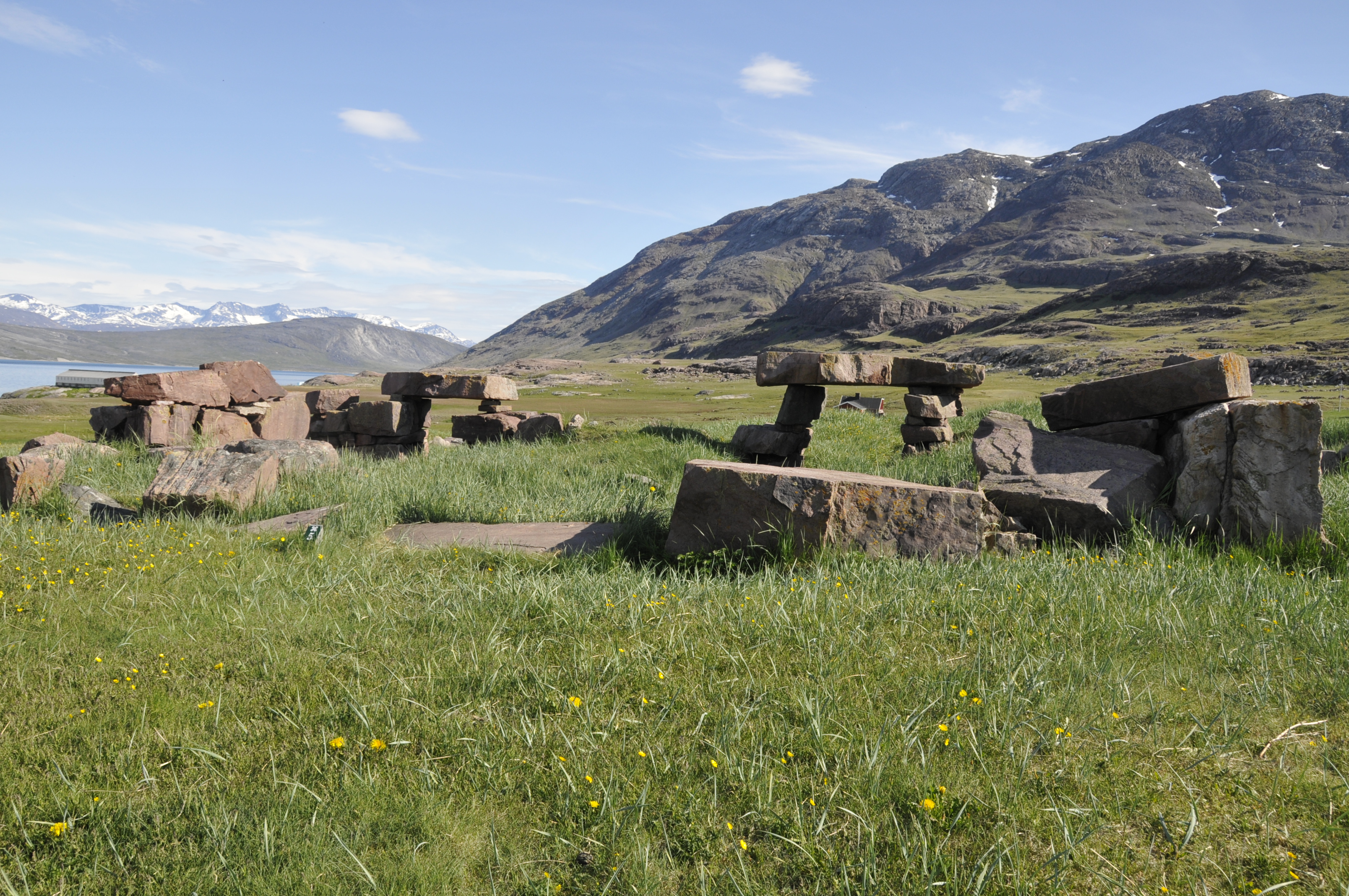 alte Fundamente einer Siedlung in Südgrönland