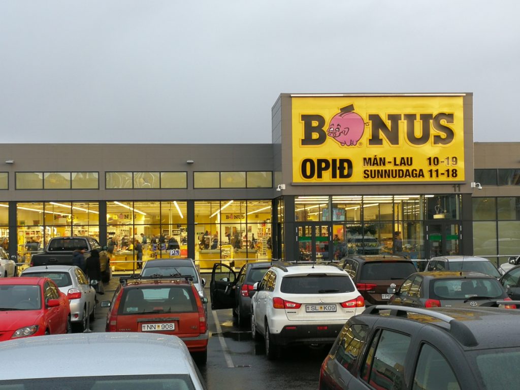 Supermarkt Bónus in Reykjavík, Außenansicht